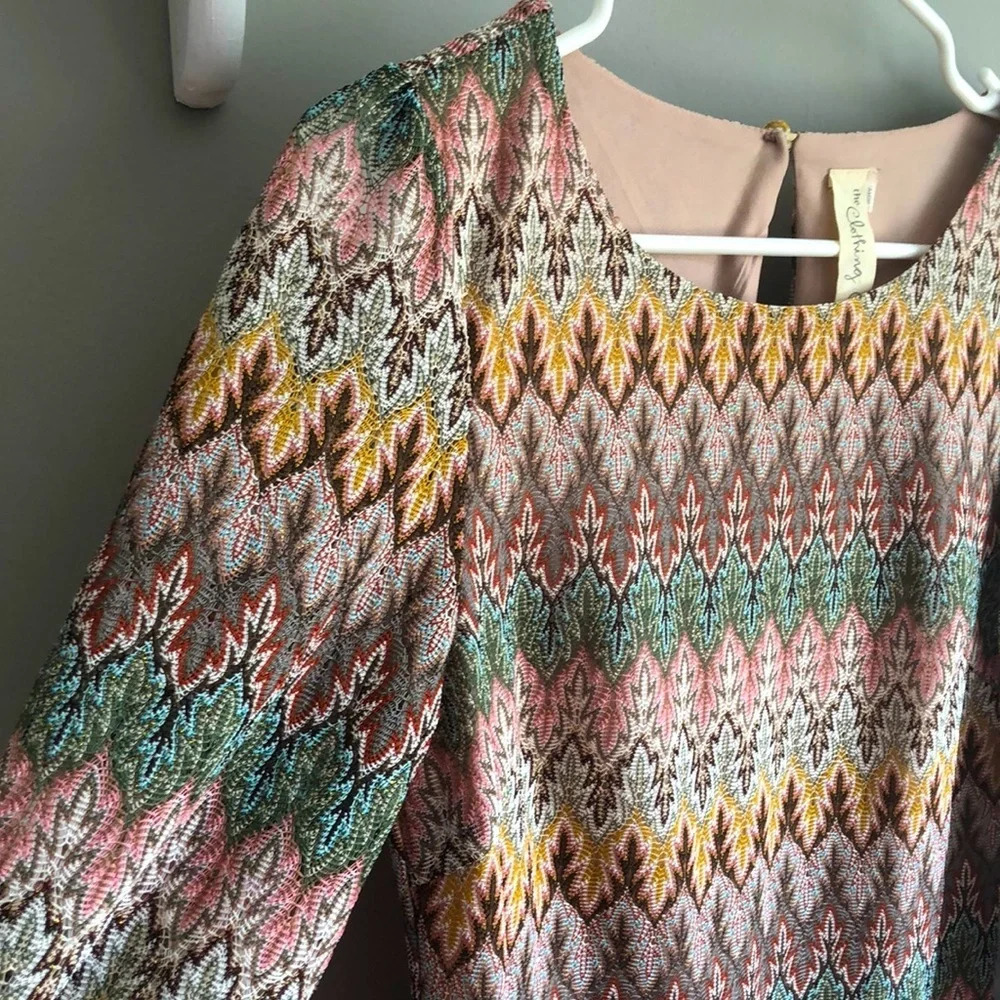 Crochet knit puff sleeve dress​